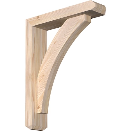 Thorton Craftsman Smooth Bracket W/ Offset Brace, Douglas Fir, 3 1/2W X 14D X 18H